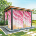 Ocean Outdoor Curtains for Patio Beach Waves Watercolor Abstract Gradient Pink Waterproof Outside Curtains with Grommet Top Weatherproof Curtain for Cabana Pergola Gazebo, 2 Pack, 54" W x 84" L