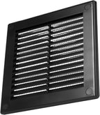 Vent Systems 4.5" x 4.5" Inch (Opening Dimensions) - Pack of 5 - Plastic Black Soffit Vent Cover - Flat Square Air Vent Grille - Air Vent Deflector - HVAC 5.9" x 5.9" Inch (Overall Dimensions)