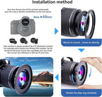 55mm Lens to 58mm Camera Lens Adapter,55mm to 58mm Filter Step-Up Adapter Ring,Compatible All 58mm Filter Accessory