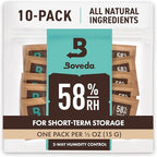 Boveda 58% Two-Way Humidity Control Packs For Storing ½ oz of Product – Size 4 – 10 Pack – Moisture Absorbers for Small Storage Containers – Humidifier Packs – Hydration Packets in Resealable Bag