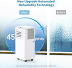 3-in-1 Portable Air Conditioner 8000BTU - Powerful Cooling, Cools up to 350 Sq. Ft, Easy Installation，Indoor Standing AC Suitable For Bedroom, Living Room, Office.