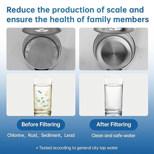 Water Filter for Sink Faucet,4-in-1 Faucet Water Filter with Filtration/Raw/Booster/Cleaning Mode, NSF42 Remove Chlorine & Odors,35”Hose and 360° Cleaning,Fits 95% of Kitchen Faucets,1*Filter, LJ209