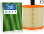 Engine+Cabin Air Filters Kit Fit for 2016-2019 Chevrolet Cruze 1.4L, 2016-2019 Cadillac ATS V6-3.6L (Not Limited) Engine Air Filter Set Replacement Automotive Accessories CF11966 13367308