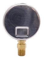 2-1/2" Oil Filled Pressure Gauge - Stainless Steel Case, Brass, 1/4" NPT, Lower Mount Connection, 0-60PSI