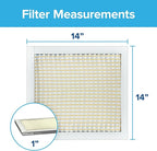 Filtrete 14x14x1 Air Filter, MPR 300, MERV 5, Clean Living Basic Dust 3-Month Pleated 1-Inch Air Filters, 6 Filters