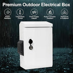 Outdoor Electrical Box with Key Lock, Aluminum Alloy Back Beam with M10 Sliding Groove, 12V Cooling Fan & Temperature Controller Included, Cold-Rolled Steel Electrical Box (15.75"x11.81"x5.91")