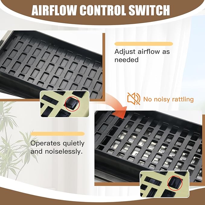 Air Floor Vent Adjustable Register 4x12 Inch Floor Register Vents for Home Floor Register Vents Brushed Gold Color