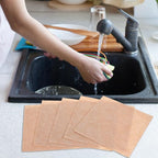 Happyyami 10pcs Loofah Dish Washing Towels 25x25cm Plant Kitchen Dishcloths Absorbent Oil-Resistant Utensil Scrubbers for Wet and Dry Use