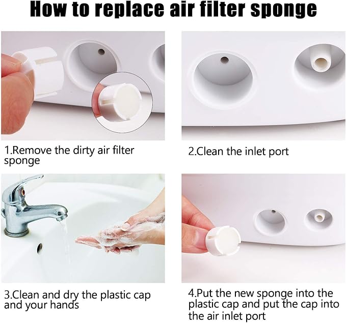 Boao 96 Pcs Nebulizer Filters Replacement Air Filter Sponge for Compressor System Accessories, Round White Sponge Air Replacement for Compressor System Cool Mist Device