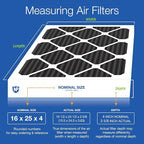 Nordic Pure 16x25x4 (Actual Size: 15 1/2 x 24 1/2 x 3 5/8) Pure Carbon Pleated Odor Reduction Merv 8 Furnace Filters 6 Pack