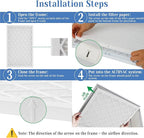 14x14x1 MERV 11 Air Filter, Quality AC/HVAC Furnace Filter，2 Reusable ABS Frame + 8 Pack Replaceable Filter Media，Breathe Fresher and Cost-effective