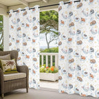 Cartoon Animals Outdoor Curtains for Patio Raccoons Rabbits Moon Waterproof Outside Curtains with Grommet Top Weatherproof Curtain for Cabana Pergola Gazebo, 2 Pack, 54" W x 84" L
