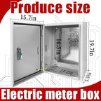 Electrical Box 20 x 16 x 6 Inch Indoor Outdoor Electrical Enclosure Box Steel Junction Box Wall Mounted Universal Electrical Project Box with Safety Locks and Mounting Plates