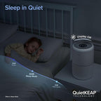 LEVOIT Air Purifiers for Home Bedroom, HEPA Sleep Mode, AHAM VERIFIDE, Smart WiFi for Home Large Room, Quiet Cleaner for Pet Hair, Allergies, Dust, Smoke, Pollon, Alexa Control, Core300S-P, White