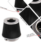 RYANSTAR Universal Clamp-on Air Intake Filter(2 Pack),3 In /3.5 In /4 In Three different Sizes, Round Tapered High Performance, Washable, Replacement Air Filter, For cars and motorcycles (black)