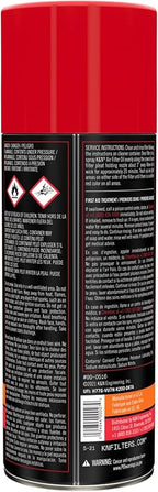 K&N Air Filter Oil: Aerosol; Restore Engine Air Filter Performance and Efficiency, 99-0516, 347g(12.25 Oz)