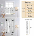 Farmhouse Wood Grain Kitchen Curtains 45 Inch Length, Short Cafe Window Curtains Tab Top, Vintage Country Barn Gate Grey Light Filtering Window Treatments Tier Drapes 27.5"x45" 2 Panel