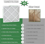 20x20x1 Air Filter 6 Pack, Durable MERV 8 Pleated Home HVAC AC Furnace Filters, Lightweight Compact Air Conditioner Filter Replacement