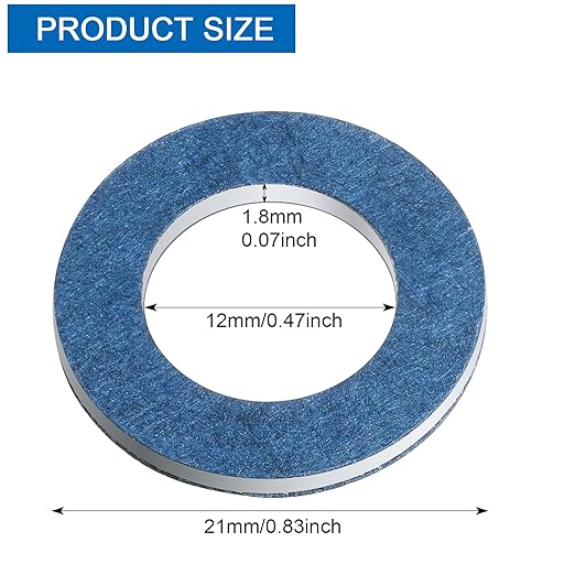 Mudder 100 Pieces Aluminum Engine Transmission Fluid Oil Crush Washers Drain Plug Gaskets, Compatible with Toyota, Scion Part 90430-12031