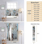Blue Grey Wooden Bedroom Curtains 72 Inch Length, Window Curtains Tab Top, Farmhouse Barn Sunflowers Retro Light Filtering Window Treatments Drapes 52"x72" 2 Panel