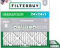 Filterbuy 24x24x1 Air Filter MERV 8 Essential Dust & Allergy Defense (2-Pack), Electrostatic Pleated HVAC AC Furnace Filters Replacement, Made in USA (Actual Size: 23.38 x 23.38 x 0.75)