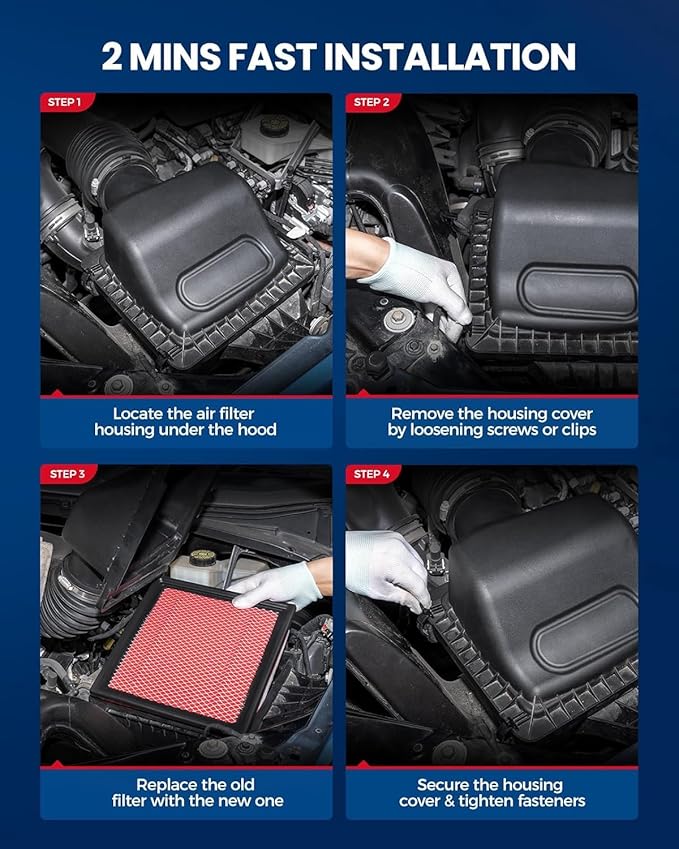 KAX Premium Engine Air Filter, CA9492 Replacement for Chevrolet Malibu 2.4L/3.6L 2008-2012, Equinox 3.4L 2005-2009, Equinox 3.6L 2008-2009, Saturn Vue 3.5L 2004-2007, Aura 2007-2009, Buick Lucerne