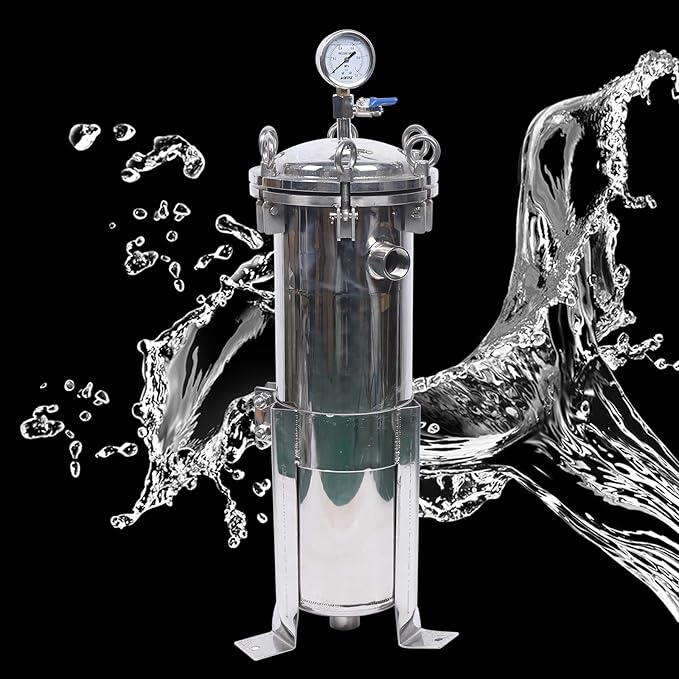 304 Stainless Steel Bag Filter Housing, Industrial Process Filter Housings, Pressure Filter Device, Removes Particulate Impurities, Real-Time Pressure Monitoring