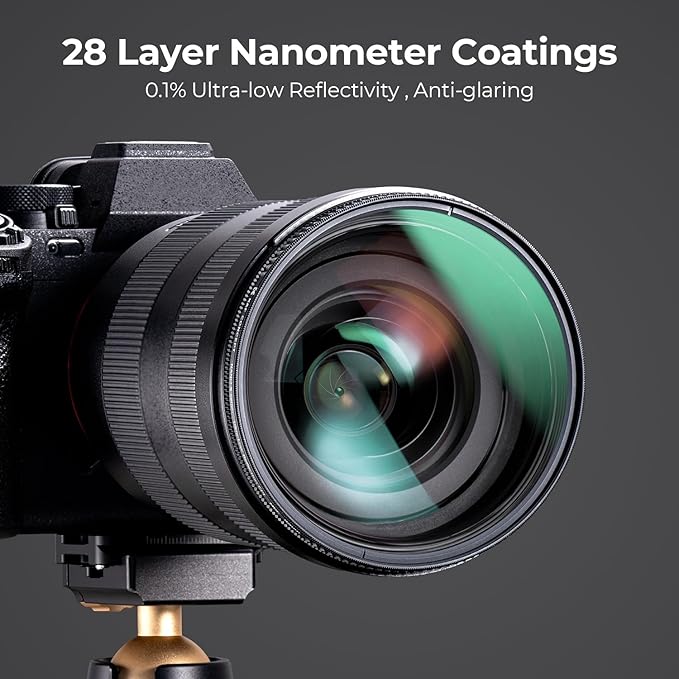 K&F CONCEPT 37mm Ultra-Low Reflectivity Polarizers Filter, 28 Multi-Layer Coatings Ultra-Slim HD Circular Polarizing Camera Lens Filter (Nano-X Series)