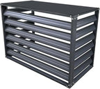 Outdoor Privacy Screen, Metal Air Conditioner Fence Cover with 4 Panels, Outdoor Trash Can Pool Equipment Enclosure Panels (Gray 1.5p)