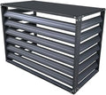 Outdoor Privacy Screen, Metal Air Conditioner Fence Cover with 4 Panels, Outdoor Trash Can Pool Equipment Enclosure Panels (Gray 2)