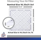 Filter King 16.25x21.5x1 Air Filter | 4-PACK | Carbon MERV 8 HVAC Pleated A/C Furnace Filters | MADE IN USA | Actual Size: 16.25 x 21.5 x .75"