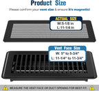 Magnetic Vent Covers with Vent Screen 5.1x11.3 Inch, Black Mesh Vent Covers for Floor, Wall, Ceiling Air Vents to Block Dust, Pet Hair, Fits Standard HVAC Floor Registers in Home, RV, 3 Pack