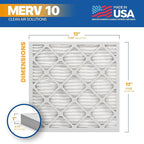 BNX TruFilter 12x12x1 MERV 10 (2-Pack) AC Furnace Air Filter - MADE IN USA - Pleated Air Conditioner HVAC AC Furnace Filters - Removes Odor, Mold, Bacteria, Smoke