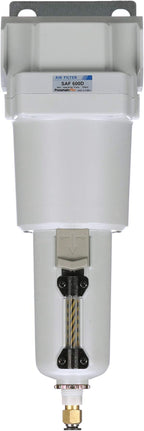 PneumaticPlus SAF600-N10BD-MEP Compressed Air Particulate Filter 1" NPT, 10 Micron - Metal Bowl w/Auto Drain, Bracket