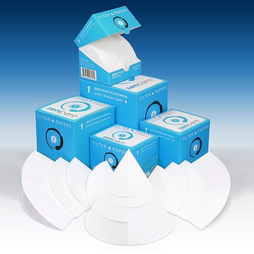 Qualitative Filter Paper 24 cm Quadrant Folded Filter Paper, Qualitative Grade 1 - ZENPORE Medium Flow 240 mm (50 Discs)