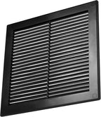Vent Systems 8" x 8" (Opening Dimensions) Black Plastic Soffit Vent Cover - Durable Flat Square Air Vent Grille with Mesh Screen - Weather Resistant Ventilation Grill Wall & Ceiling Indoor & Outdoor