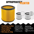 Replacement Filter for Vacmaster 5-20 Gallon/Hart Shop Vacuum 5-17 Gallon, Replaces Hart VCFS 3701 Filter/VCFF Filter, Fits most Shop-Vac/Craftsman Vacuum with 2x Wet Foam Filter