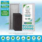 Breathe Naturally - Extra Thick Filters Compatible with Idylis “F” AC-38 Series Air Purifiers - Made for Idylis “F” AC-38/560885 Series(1 Pack Replacement HEPA Filter, 4 Pack Carbon Filters)