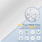Filter Replacement for Hynik Alviera HH001 Air Puri-fier, 3 Stage H13 True HEPA Air Filter and High Efficiency Activated Carbon Replacement Filter for Alviera HH001 Air Puri-fier, 2 Pack