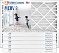 Filters Fast 14x20x2 Pleated Air Filter Merv 8, 2” AC Furnace Air Filters, Made in the USA, Actual Size 13.75x19.75x1.75, 6 Pack