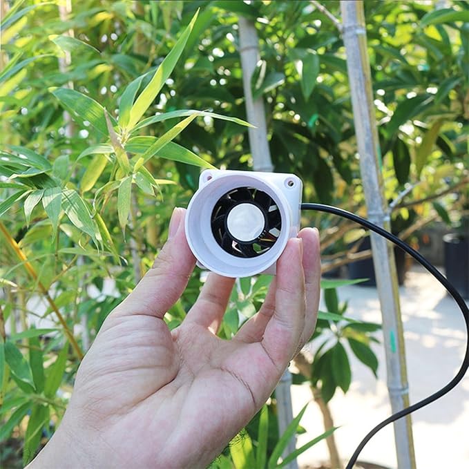 2 Inch 12V Inline Duct Fan 6W Air Vent Fan Booster Pet Indoor Vent Blower for Greenhouse Bathroom Tent Room Basement Attic (Color : White, Size : NO Adjustable Speed)