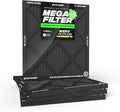 PuroAir MegaFilter - 18x20x1 Air Filter MERV 13 Activated CarbonTech Defense - Heavy Duty 3 Layer Furnace Filters Allergens, Pollen, Dust, Pet Dander, Smoke, Odors - HVAC Air Filter 18x20x1 (4-Pack)
