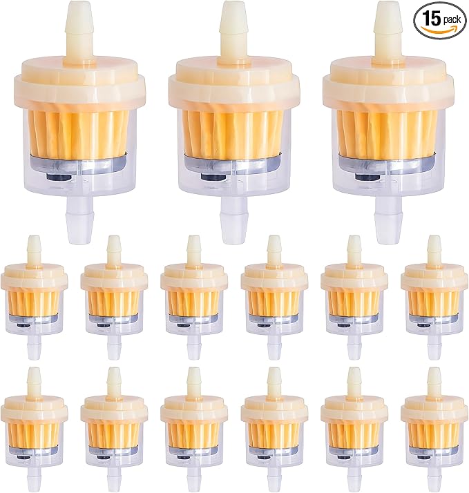 15PCS 1/4" 6mm-7mm Gas Inline Fuel Filter, with magnet, Fit for ATV Scooter Moped Go Kart Dirt Bikes Snowblower Motorcycle Lawnmower Taotao Small Tractors Snowmobiles Garden Tillers Generators