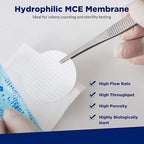 Membrane Solutions MCE Gridded Membrane Filter, Mixed Cellulose Esters Membrane Filter, Sterile Individual Pack Membrane Disc Filter, Diameter: 47 mm, Pore Size: 0.45 um, 100/Pk