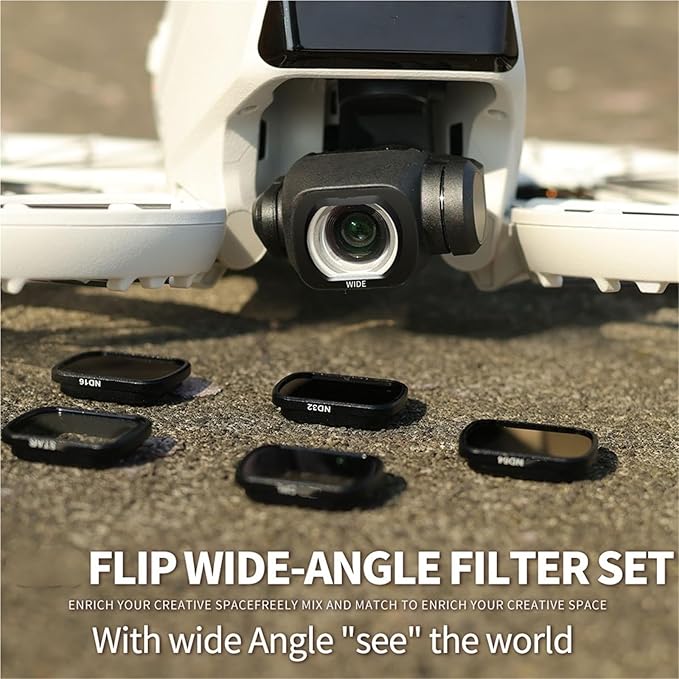 Compatible for DJI Flip - Lens Wide-Angle Filter Set (CPL, Night, ND32/64/128, 1/4 Black Mist, Waterproof)(D)