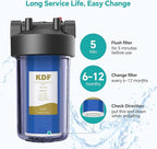 SimPure Whole House Water Filter Cartridges 10" x 4.5" GAC/KDF Carbon and Heavy Metal Filter, for DB10C-2KDF, DB10P, WGB21B-KS, FG15B-KS, GE FXHTC, GXWH40L, 4 Pack