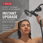 Delta Faucet 4-Setting In2ition 2-in-1 Dual Shower Head with Clarifi Standard Shower Filter Attachment and Filter, Chrome Shower Head with Filter, Filtered Shower Head, Chrome 7SF110B