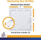 Filter King 8x8x1 Air Filter | 6-PACK | MERV 13 HVAC Pleated A/C Furnace Filters | MADE IN USA | Actual Size: 8 x 8 x .75"