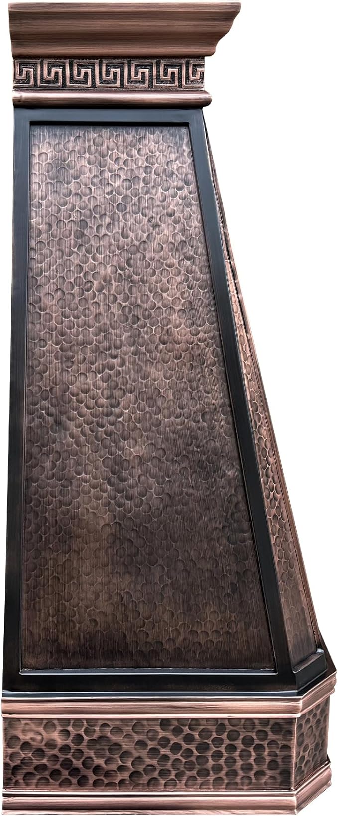 CT Copper Tailor Copper Vent Hood Island Mount,42'' W,27''H, 1150 CFM Exhaust Fan,Stainless Steel Vent,LED Light,Dishwasher-Safe Baffle Filters,Light Hammered-Medium Patina,VH14TA2L