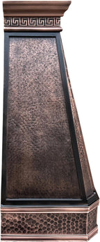 CT Copper Tailor Copper Vent Hood Wall Mount,30'' W,42''H, 610 CFM Exhaust Fan,Stainless Steel Vent,LED Light,Dishwasher-Safe Baffle Filters,Light Hammered-Medium Patina,VH14TA2L